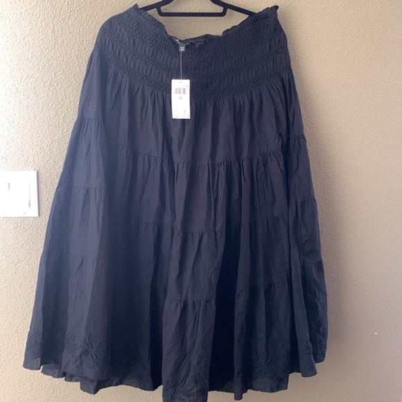 Ralph Lauren black label peasant embroidery maxi skirt 1x whimsigoth fairy - Picture 10 of 16